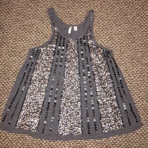 Gray Sequin Top